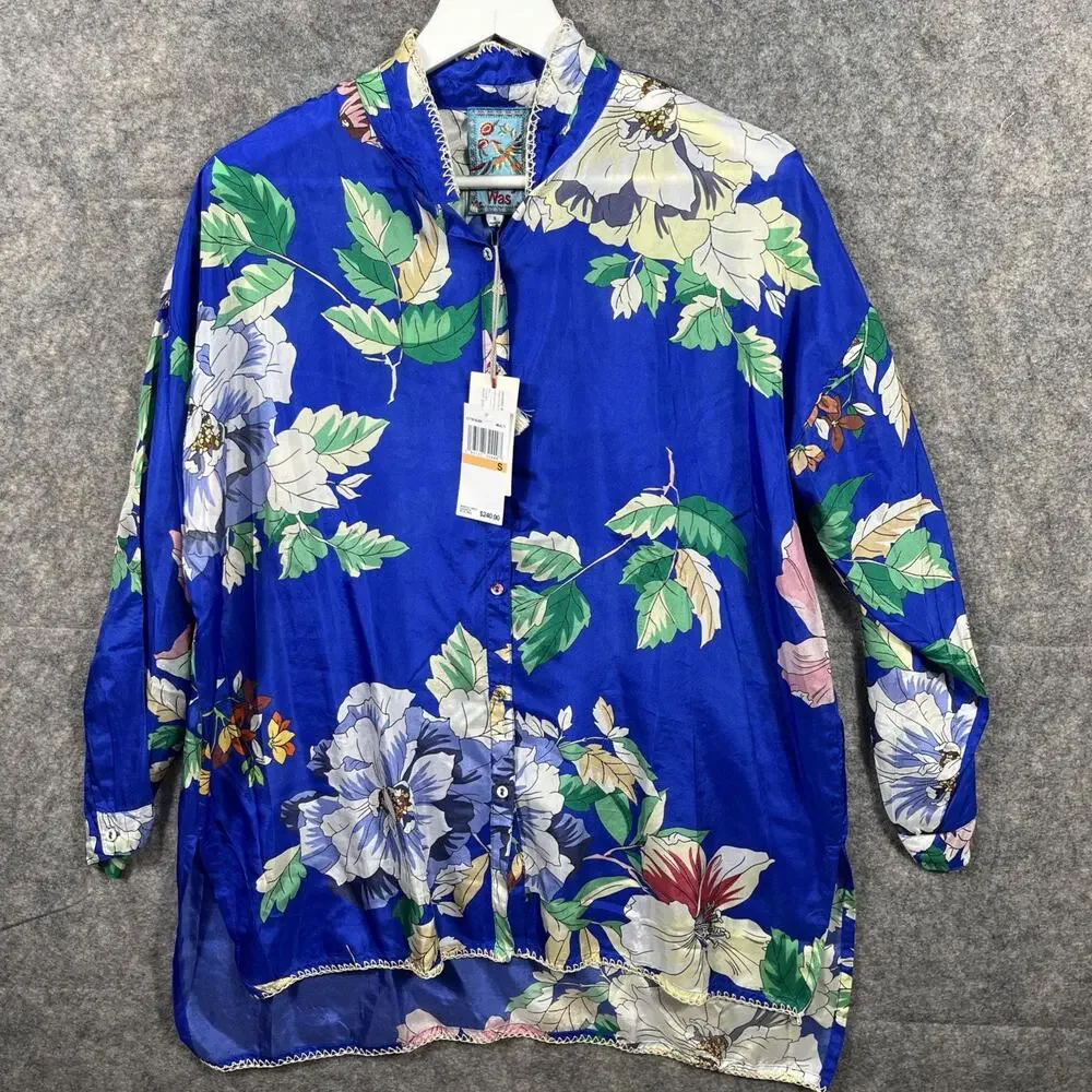 Johnny Was NWT‎ Blouse 100% Silk Floral, Small, Retail $240 - Picture 6 of 12